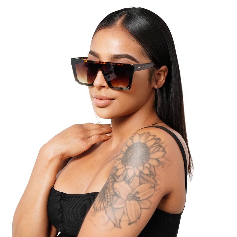 Brown Oversized Square Sunglasses